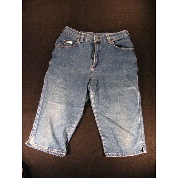 LEE VINTAGE CAPRIS Jean Shorts Womans 10P Blue Denim CAPRI HIGH WAIST - Picture 1 of 11
